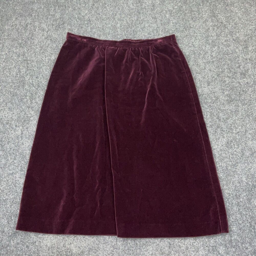Cos Cob Skirt Womens Size 32 Burgundy Velvet Aline Vintage